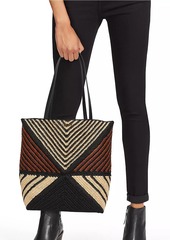 LOEWE x Paula's Ibiza 4FA Striped Raffia Foldable Tote Bag