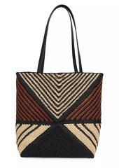 LOEWE x Paula's Ibiza 4FA Striped Raffia Foldable Tote Bag