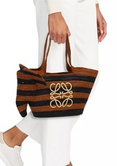 LOEWE x Paula's Ibiza Elephant Striped Raffia Basket Bag