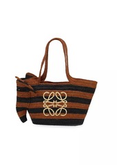 LOEWE x Paula's Ibiza Elephant Striped Raffia Basket Bag