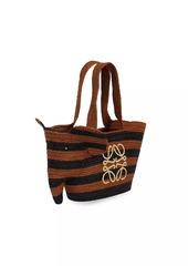 LOEWE x Paula's Ibiza Elephant Striped Raffia Basket Bag