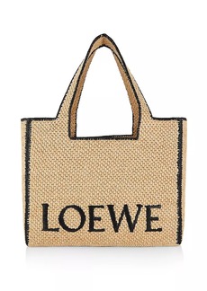 LOEWE x Paula's Ibiza Large Logo Raffia Tote Bag