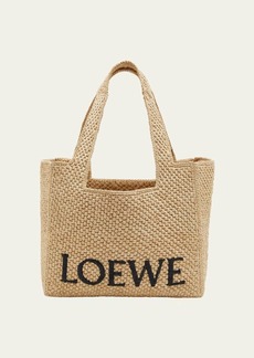 Loewe x Paula’s Ibiza Font Medium Tote Bag in Raffia