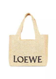 LOEWE x Paula's Ibiza Medium Raffia Logo Tote Bag
