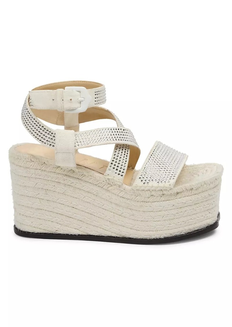 LOEWE x Paula's Ibiza Petal Suede & Espadrille Platform Sandals