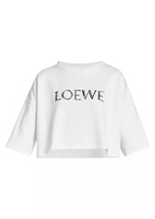 LOEWE x Paula's Ibiza Raffia Logo Crop T-Shirt