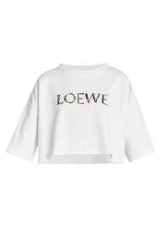 LOEWE x Paula's Ibiza Raffia Logo Crop T-Shirt
