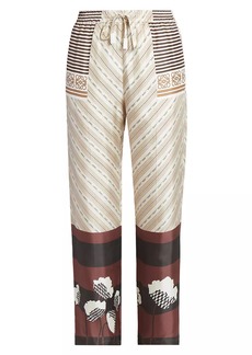 LOEWE x Paula's Ibiza Scarf-Print Silk-Blend Pants