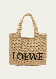 Loewe x Paula’s Ibiza Font Tote Small Bag in Raffia