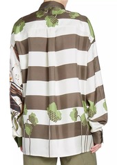 LOEWE x Paula's Ibiza Striped Floral Silk-Blend Shirt