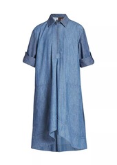 LOEWE x Paula's Ibiza Two-Tone Chambray Tunic Dress