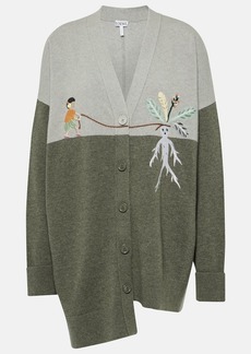 Loewe x Suna Fujita embroidered wool-blend cardigan