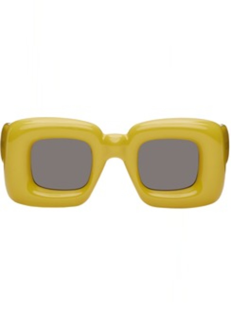 LOEWE Yellow Inflated Rectangular Sunglasses