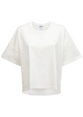 Loewe Logo Cropped Cotton Jersey T-shirt