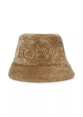 Loewe Logo Dyed Shearling Bucket Hat