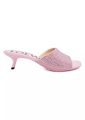 Loewe Petal 45MM Strass Embellished Kitten-Heel Mules