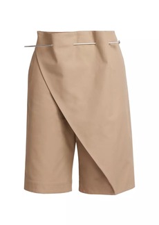 Loewe Pin-Front Cotton Skirted Shorts
