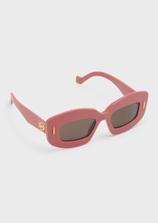 Loewe Silver Screen Chunky Acetate Rectangle Sunglasses 