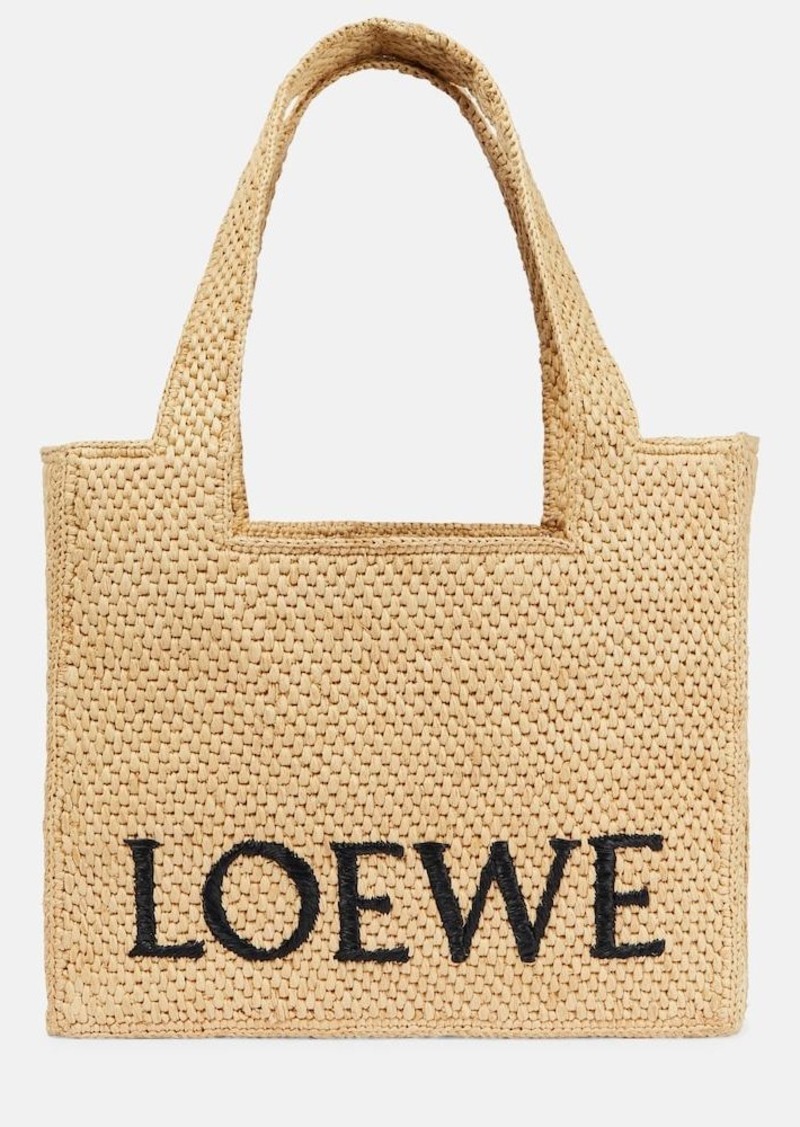 Loewe Paula's Ibiza Medium logo raffia tote bag