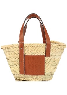 Loewe Small leather-trimmed basket tote