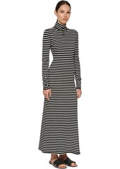 Loewe Stripe Printed Cotton Jersey Long Dress