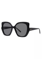 Loewe Thin Havana 54MM Geometric Sunglasses