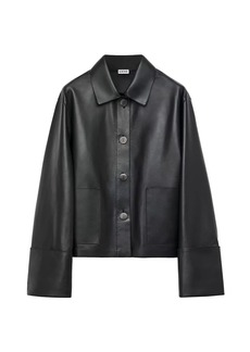 Loewe Turn-Up Leather Crop Jacket