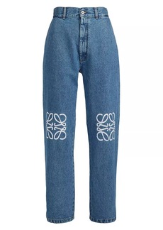 Loewe Wide-Leg Brand-Embellished Jeans