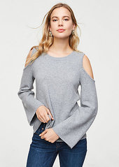 LOFT Cold Shoulder Bell Sleeve Sweater