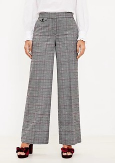 LOFT Curvy Button Pocket Trouser Pants in Plaid Brushed Flannel