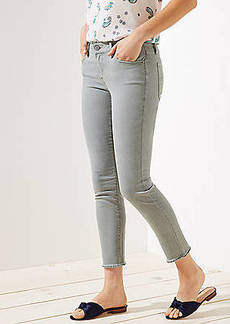 LOFT Curvy Frayed Skinny Crop Jeans
