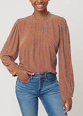 LOFT Dotted Pintucked Blouse