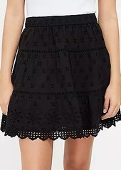 LOFT Embroidered Tiered Pull On Skirt