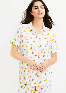 LOFT Fruit Pajama Top