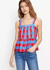 LOFT Gingham Tiered Cami
