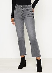 LOFT High Rise Straight Crop Jeans in Silver Grey Wash