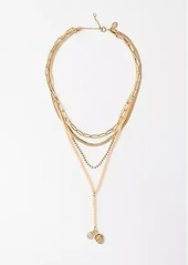 LOFT Layered Beaded Pendant Necklace