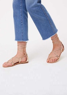LOFT Metallic Lace Up Sandals