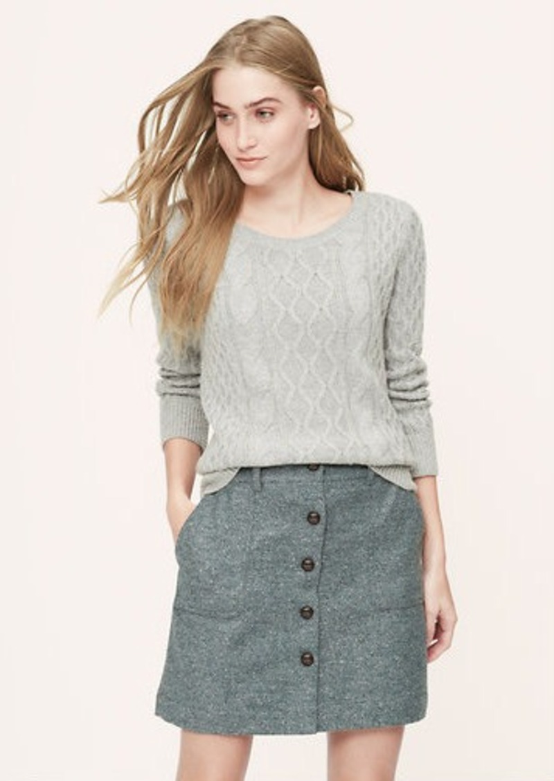 LOFT Petite Button Front Tweed Skirt | Skirts