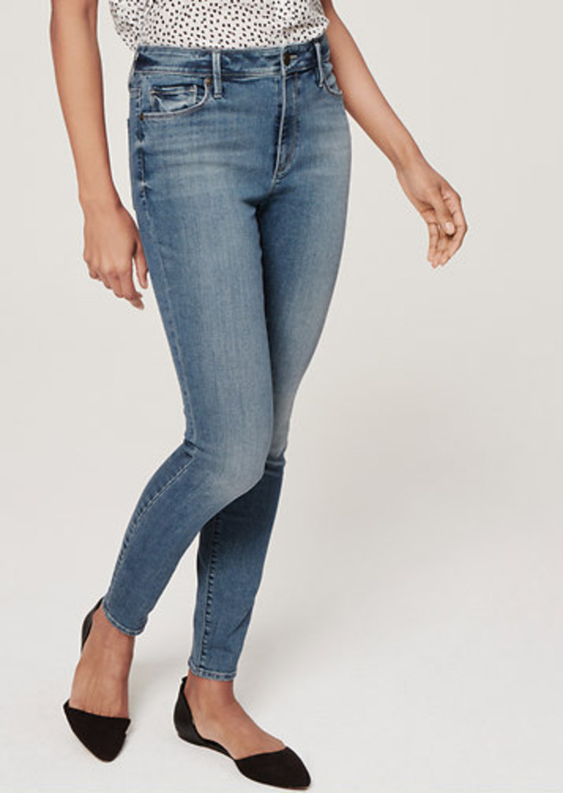 LOFT Petite Curvy High Waist Skinny Ankle Jeans in Palette Blue Wash ...