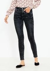 LOFT Petite Mid Rise Skinny Jeans in Washed Black Wash