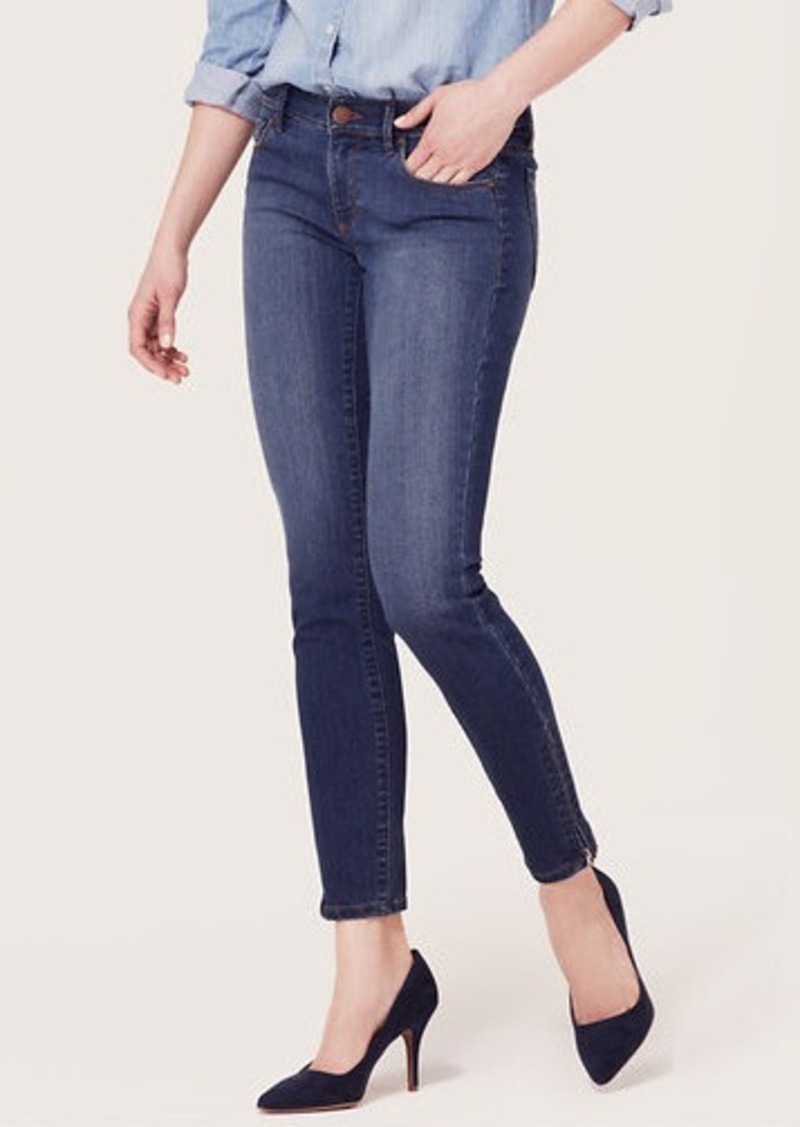 LOFT Petite Modern Skinny Ankle Zip Jeans in Blue Slate Wash Now $11.93