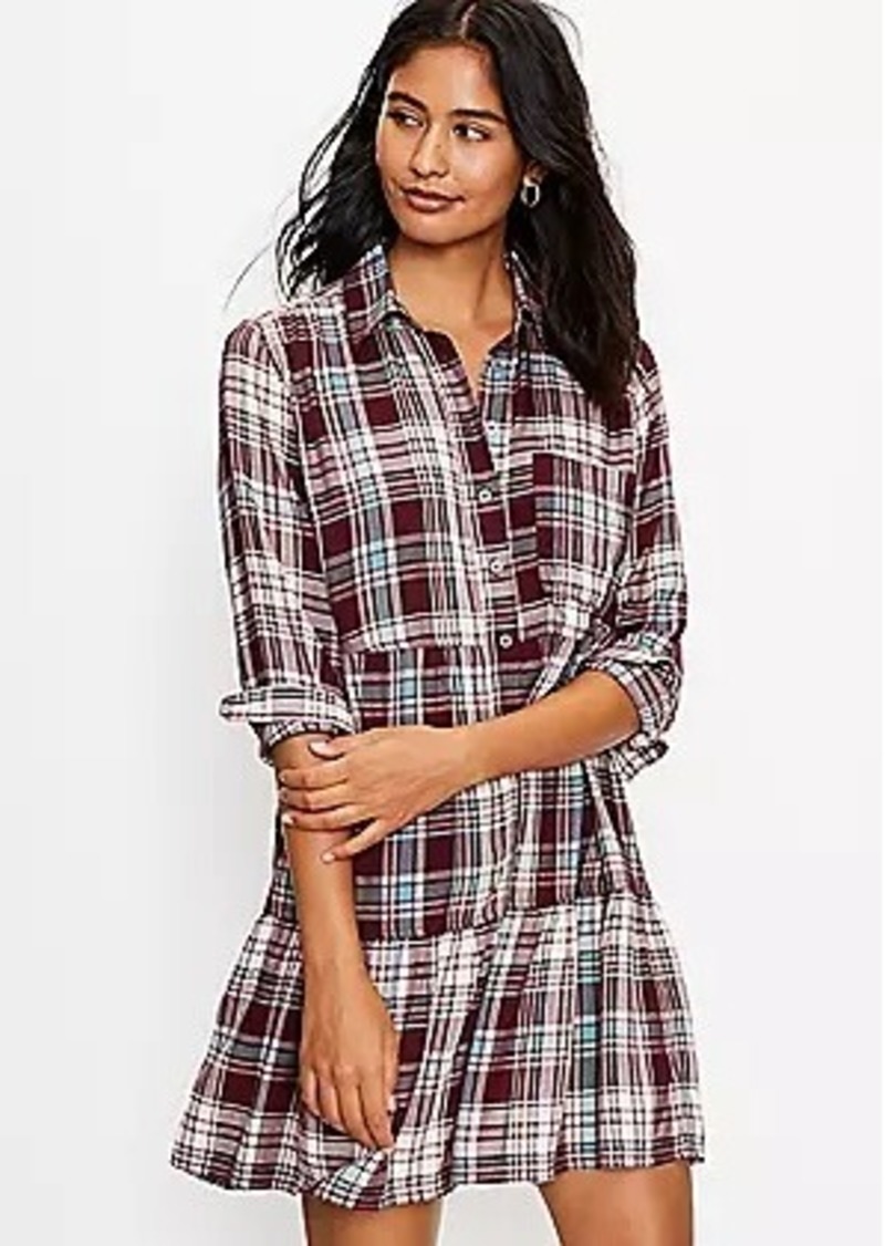 petite plaid shirt dress