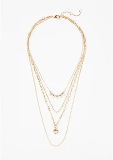 LOFT Shimmer Heart Layered Necklace