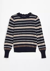 LOFT Shimmer Striped Pointelle Sweater