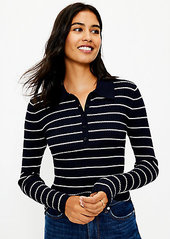 LOFT Striped Polo Sweater