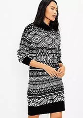 LOFT Tall Fair Isle Turtleneck Sweater Dress
