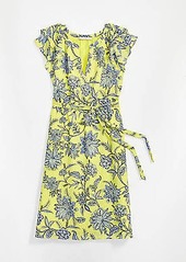 LOFT Trellis Garden Ruffle Sleeve Midi Dress