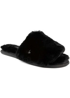 London Fog Lilly Womens Faux Fur Slide Slippers