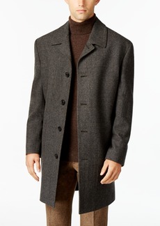 London Fog Coventry Wool-Blend Overcoat - Charcoal Herringbone